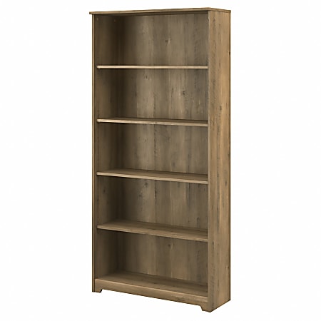 Bush Business Furniture Cabot 67"H 5-Shelf Bookcase, Reclaimed Pine, Standard Delivery