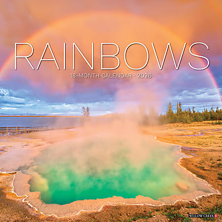 2026 Willow Creek Press Scenic Monthly Wall Calendar, 12" x 12", Rainbows, January To December, 55526