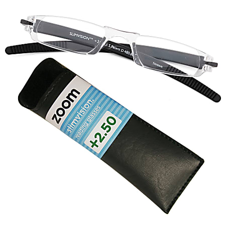 Zoom Eyeworks Reading Eyewear, Slim Vision, Black, +1.50