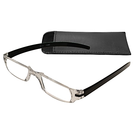 Zoom Eyeworks Reading Eyewear, Slim Vision, Black, +1.75