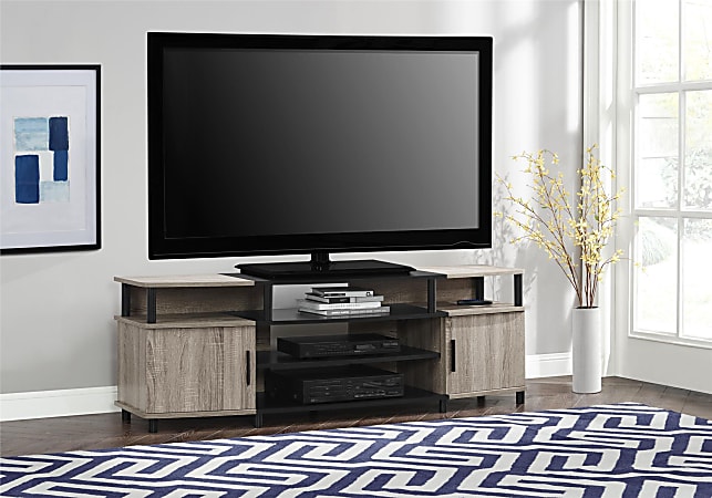 Ameriwood carson tv stand for tvs up top