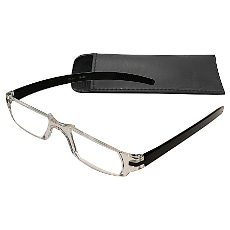 Zoom Eyeworks Reading Eyewear, Slim Vision, Black, +2.50
