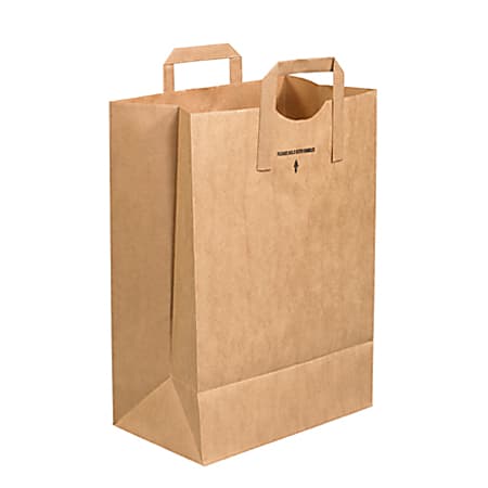 Partners Brand Flat Handle Grocery Bags 12" x 7" x 17", Case of 300