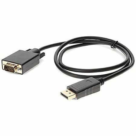 AddOn 3ft DisplayPort 1.2 Male to VGA Male Black Cable For Resolution Up to 1920x1200 (WUXGA), DISPORT2VGAMM3B