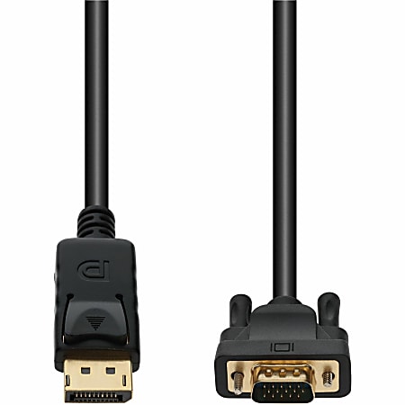 AddOn 3ft DisplayPort 1.2 Male to VGA Male Black Cable For Resolution Up to 1920x1200 (WUXGA), DISPORT2VGAMM3B