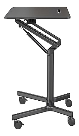 Realspace® 28"W Mobile Sit-to-Stand Compact Desk/Laptop Cart, Black