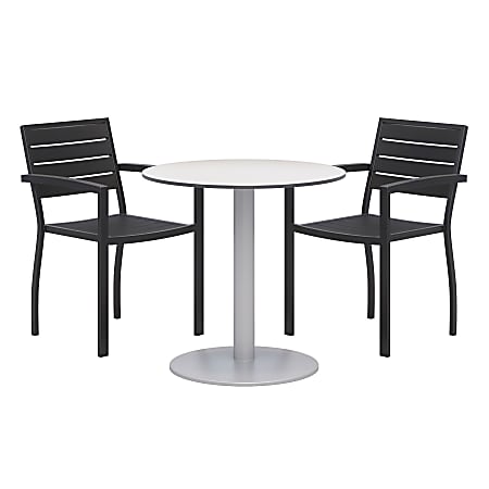 KFI Studios Eveleen 3-Piece Outdoor Patio Set, 41”H x 32”W x 55”D, Black