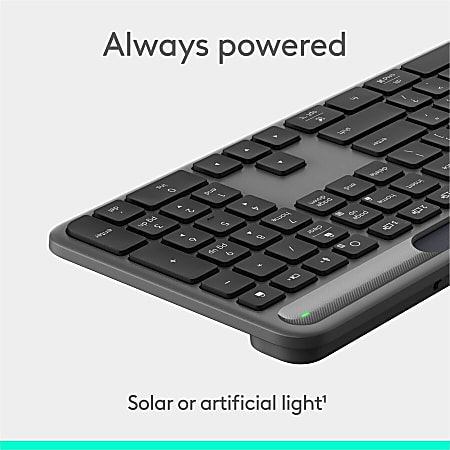 Logitech Signature Slim Solar Wireless Keyboard Bluetooth Graphite
