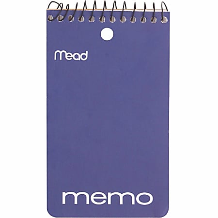 Mead® Wirebound Memo Book, 3" x 5", 60 Sheets, Assorted Colors