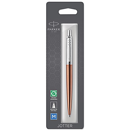 Parker® Jotter Ball Point Pen, Medium Point, 1.0 mm, Orange Barrel, Blue Ink