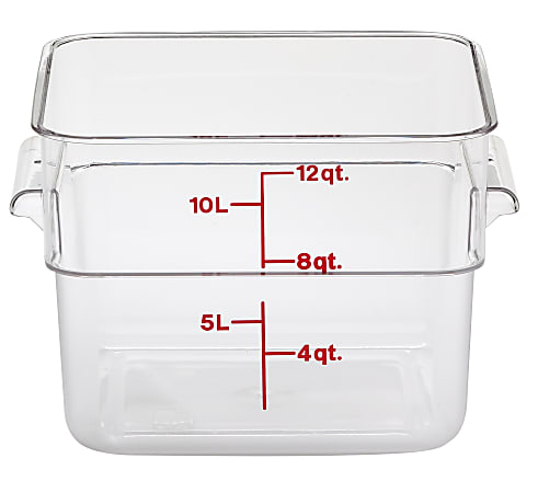 Cambro Camwear 12-Quart CamSquare Storage Containers, Clear, Set Of 6 Containers