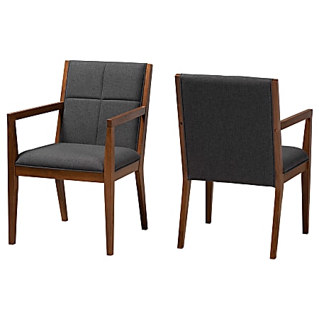 Baxton Studio Theresa Accent Chairs, Dark Gray, Set