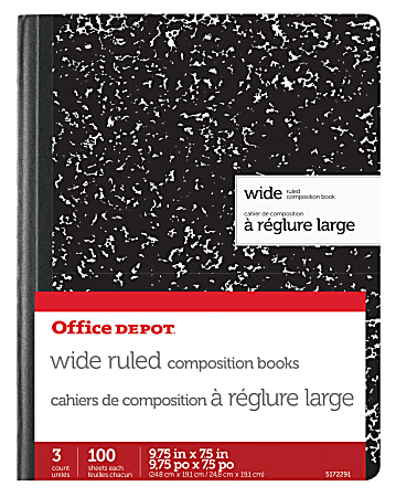 Office Depot® Brand Marble Composition Books, 7-1/2&quot; x