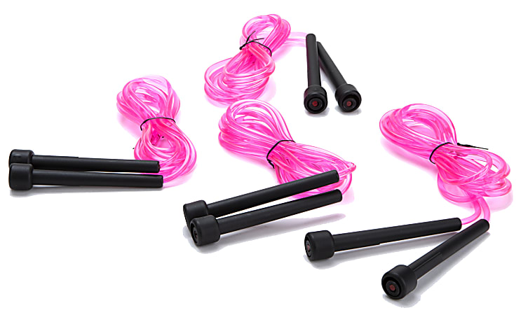 Mind Reader Adjustable Skipping Cable Jump Ropes, 9', Pink, Pack Of 4 Jump Ropes