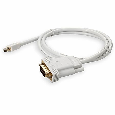 AddOn 3ft Mini-DisplayPort 1.1 Male to VGA Male White Cable For Resolution Up to 1920x1200 (WUXGA), MDISPORT2VGAMM3W