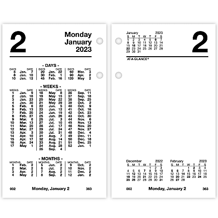 AT-A-GLANCE 2023 RY Financial Daily Desk Calendar Refill, Standard, 3 1/2" x 6"
