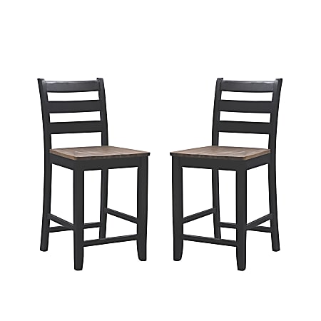 Powell Soren Counter Stools, Black/Brown, Set Of 2 Stools