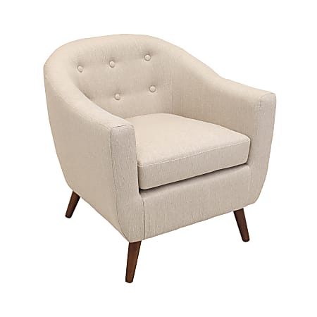 Lumisource Rockwell Chair, Cream/Walnut