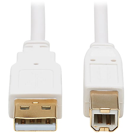 Tripp Lite Safe-IT USB-A to USB-B Antibacterial Cable M/M, USB 2.0, White, 6 ft. - First End: 1x Type A Male USB - U022AB006WH