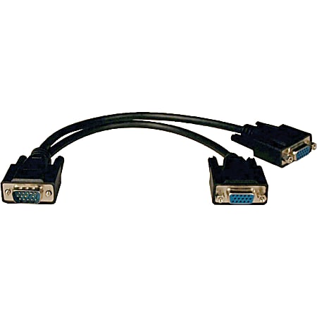 Tripp Lite by Eaton VGA Monitor Y Splitter Cable (HD15 M/2xF) 1 ft. (0.31 m) - HD-15 Female - HD-15 Male - 12"