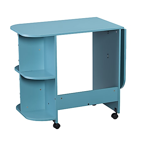 Expandable Rolling Sewing Table/Craft Station - Turquoise