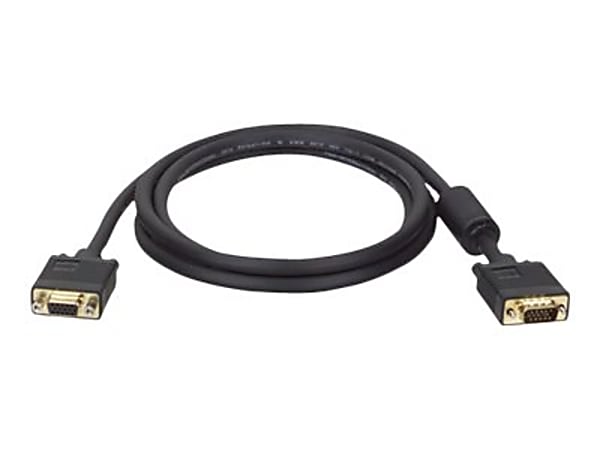 Eaton Tripp Lite Series VGA High-Resolution RGB Coaxial Cable (HD15 M/F)), 50 ft. (15.24 m) - VGA extension cable - HD-15 (VGA) (F) to HD-15 (VGA) (M) - 50 ft - molded - black