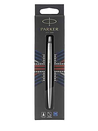 Parker® Jotter™ Ballpoint Pen, Medium Nib, 0.7 mm, Stainless Steel Barrel,  Blue Ink