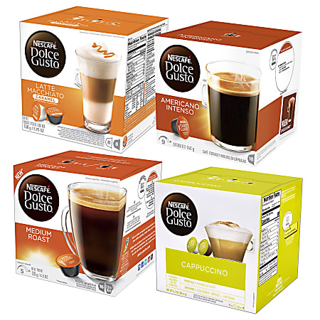 Nescafe Dolce Gusto Single Serve Coffee Pods Variety Bundle Carton Of 32 4 x 8 Per Box Office Depot