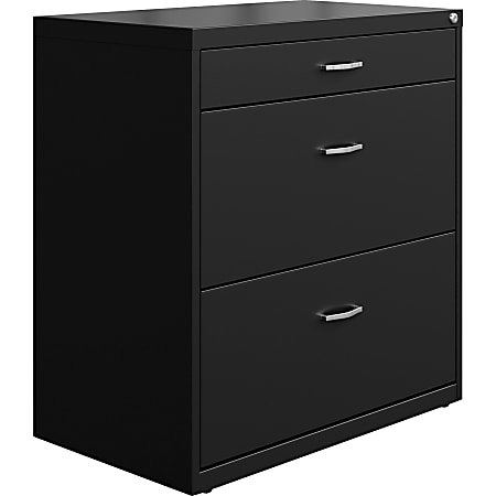 LYS SOHO 30"W x 17-5/8"D Lateral 2-Drawer Lovking File Cabinet, Black