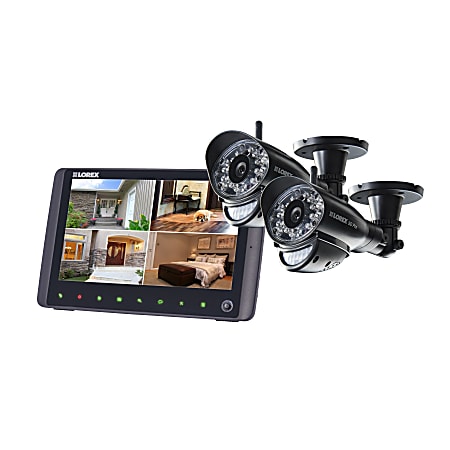 Lorex Wi-Fi Wireless Cloud Connect Surveillance System With 2 High-Resolution Cameras And 9" LCD Monitor