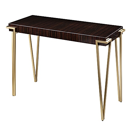 SEI Furniture Brodkirk Console Table, 30"H x 40"W x 17-1/4"D, Gold/Brown