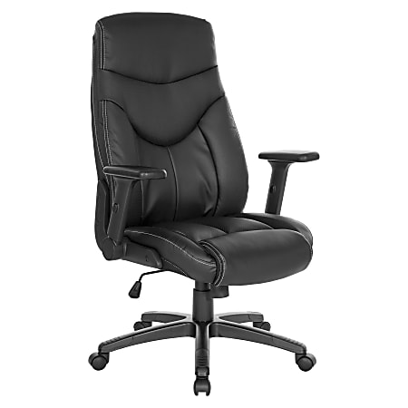 Office Star™ Ergonomic Leather High-Back Executive Office Chair, Black