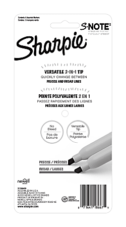 Sharpie S Note Highlighters Chisel Tip Assorted Ink White Barrel