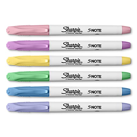 Sharpie S.Note Markers, Chisel Tip - 12 markers