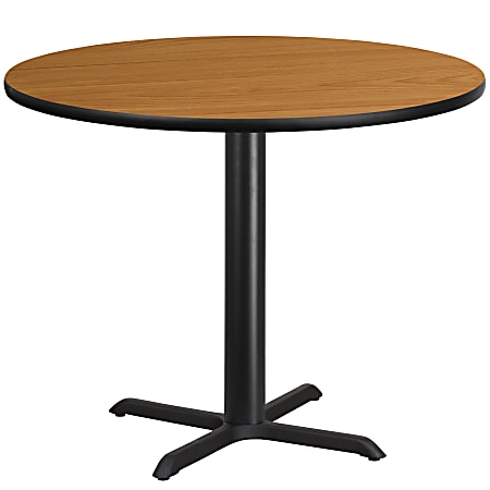 Flash Furniture Round Hospitality Table With X-Style Base, 31-3/16"H x 42"W x 42"D, Natural