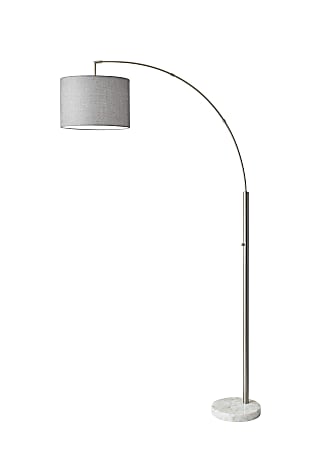 Adesso® Bowery Arc Floor Lamp, 73 1/2"H, Gray