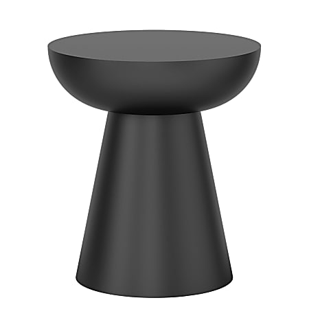National Cohen Drum End Table 22 H x 20 W x 20 D Metallic Black