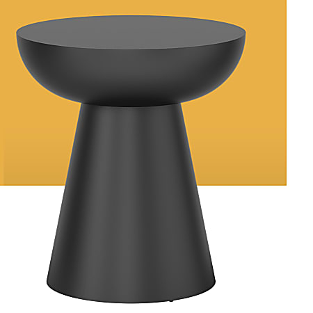 National Cohen Drum End Table 22 H x 20 W x 20 D Metallic Black