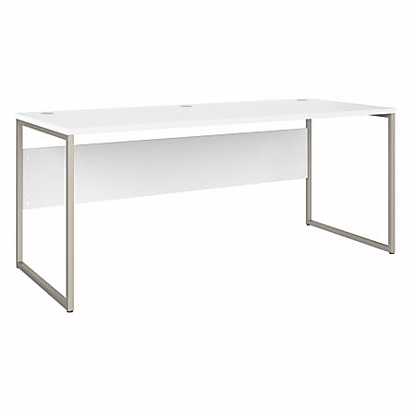 Bush® Business Furniture Hybrid 72"W x 30"D Computer Table Desk With Metal Legs, White, Standard Delivery