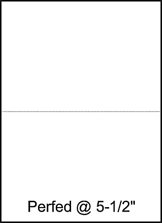 Lettermark® Custom Cut Sheets, 5 Reams, White, Letter (8 1/2" x 11"), 2500 Sheets Total, Perforated At 5 1/2", 20 Lb, 500 Sheets Per Ream