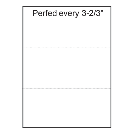 Willcopy Lettermark Custom Cut Sheets, 5 Reams, White, Letter (8 1/2" x 11"), 2500 Sheets Total, Perforated Every 3 2/3", 20 Lb, 500 Sheets Per Ream