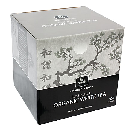 Mementa Organic White Tea, 8 Oz, Pack Of 100
