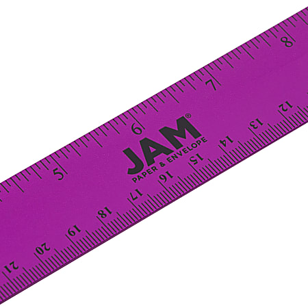 JAM Paper Non Skid Stainless Steel Ruler 12 Black - Office Depot