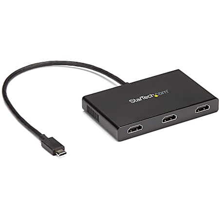 StarTech.com 3-Port USB-C to HDMI MST Hub - 4K 30Hz - Multi-Stream Transport Hub for USB-C Windows Devices - Thunderbolt 3 Compatible - Increase your productivity by connecting three displays to your USB-C device with the USB-C to HDMI MST hub