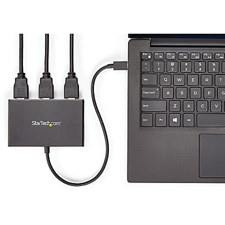 StarTech.com 3-Port USB-C Multi-Monitor Adapter, Type-C to 3x HDMI MST Hub, Triple 1080p HDMI Laptop Display Extender / Splitter, Windows