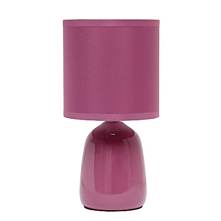Simple Designs Thimble Base Table Lamp, 10-1/16"H, Mauve/Mauve