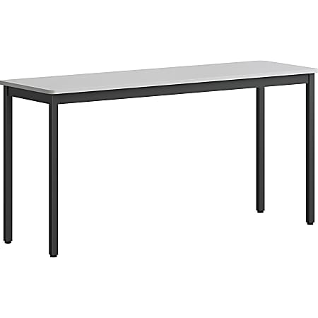 Lorell® Melamine/Steel Utility Table, 30"H x 60"W x 18-1/8"D, Gray/Black