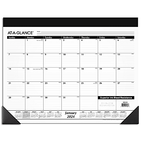 2024 AT-A-GLANCE® Monthly Desk Pad Calendar, 21-3/4" x 17", January To December 2024, SK2200