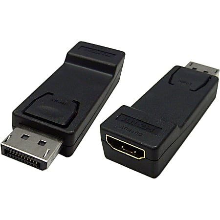 4XEM DisplayPort To HDMI Adapter - 1 x DisplayPort Digital Audio/Video Male - 1 x HDMI Digital Audio/Video Female - Black