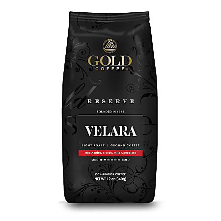 Gold Coffee Company Velara Blend, Ground Bean, 12 Oz, Total Qty 1
